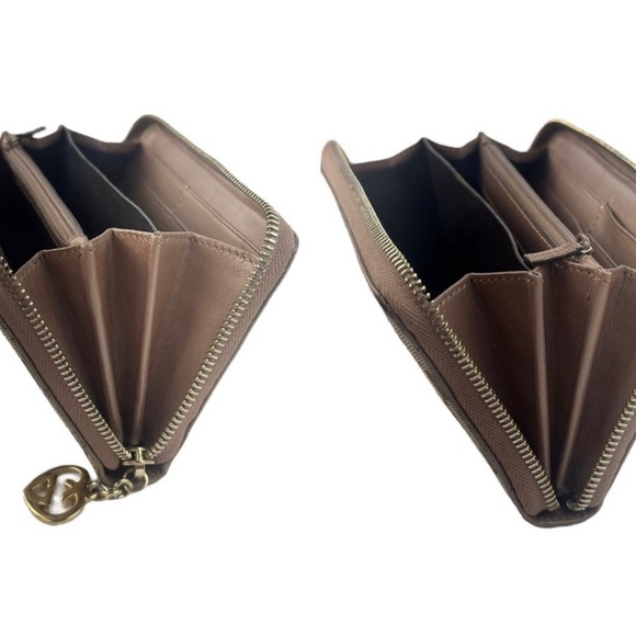 GUCCI GG Logo Canvas Zip Around Long Wallet - Picture 5 of 8